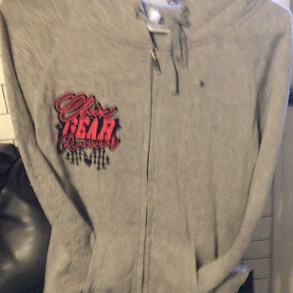 Zip Up Hoodie grey and pink